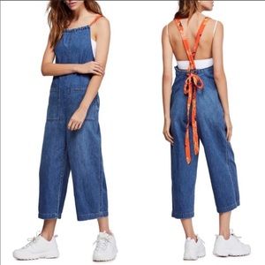 Free People Joyride Cropped Denim Jumpsuit